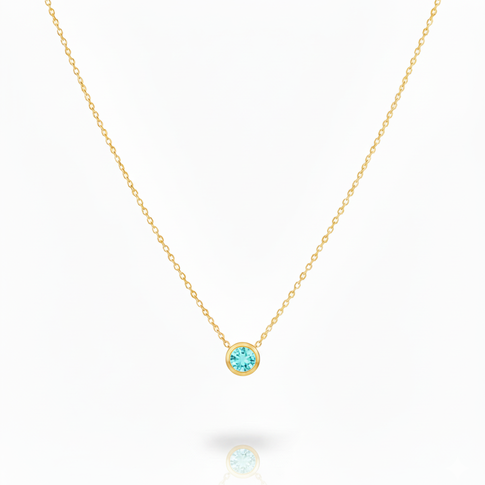 December Zircon Birthstone Necklace