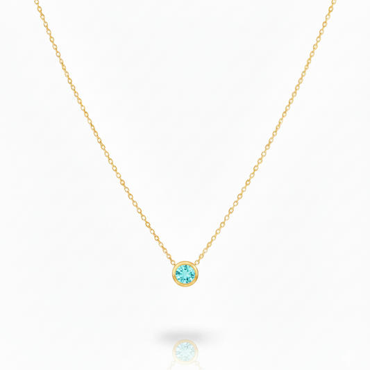 December Zircon Birthstone Necklace