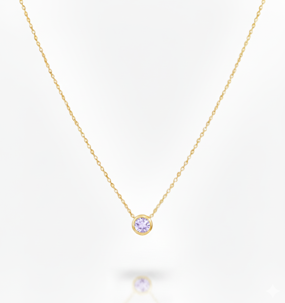 February Amethyst Birthstone Necklace