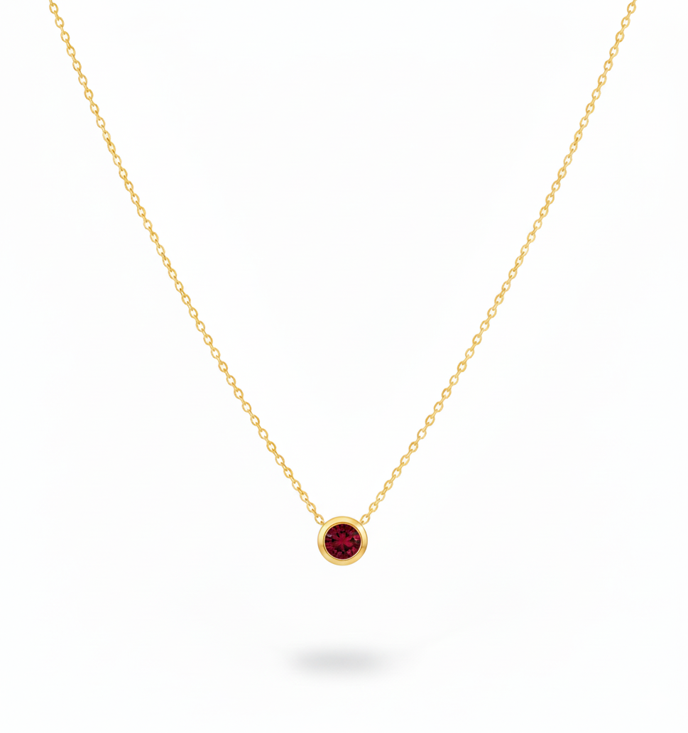 January Garnet Birthstone Necklace