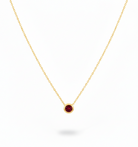 January Garnet Birthstone Necklace
