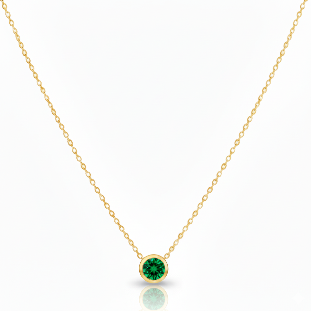 May Emerald Birthstone Necklace