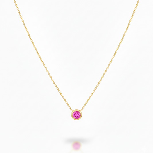 October Tourmaline Birthstone Necklace