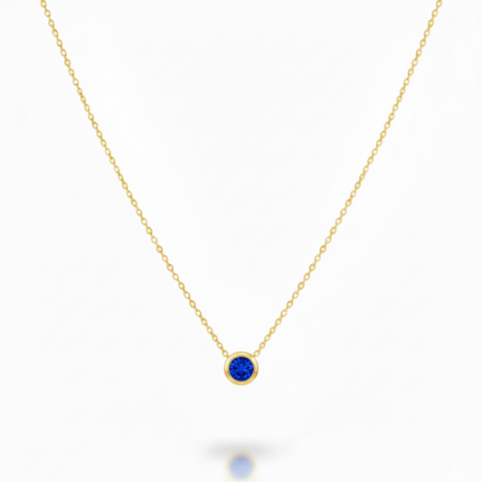 September Sapphire Birthstone Necklace