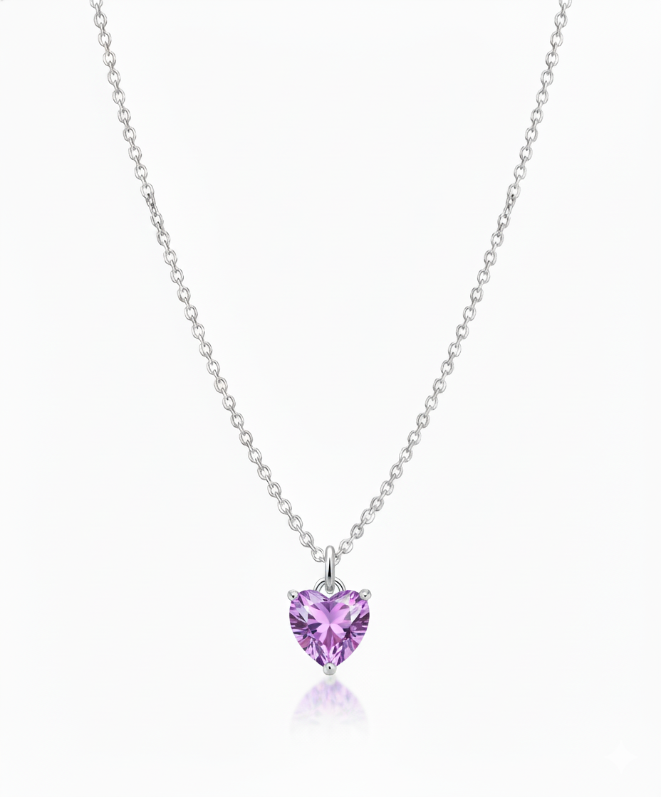 Lilac Heart Necklace