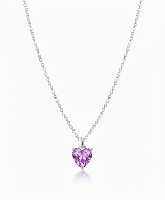 Lilac Heart Necklace